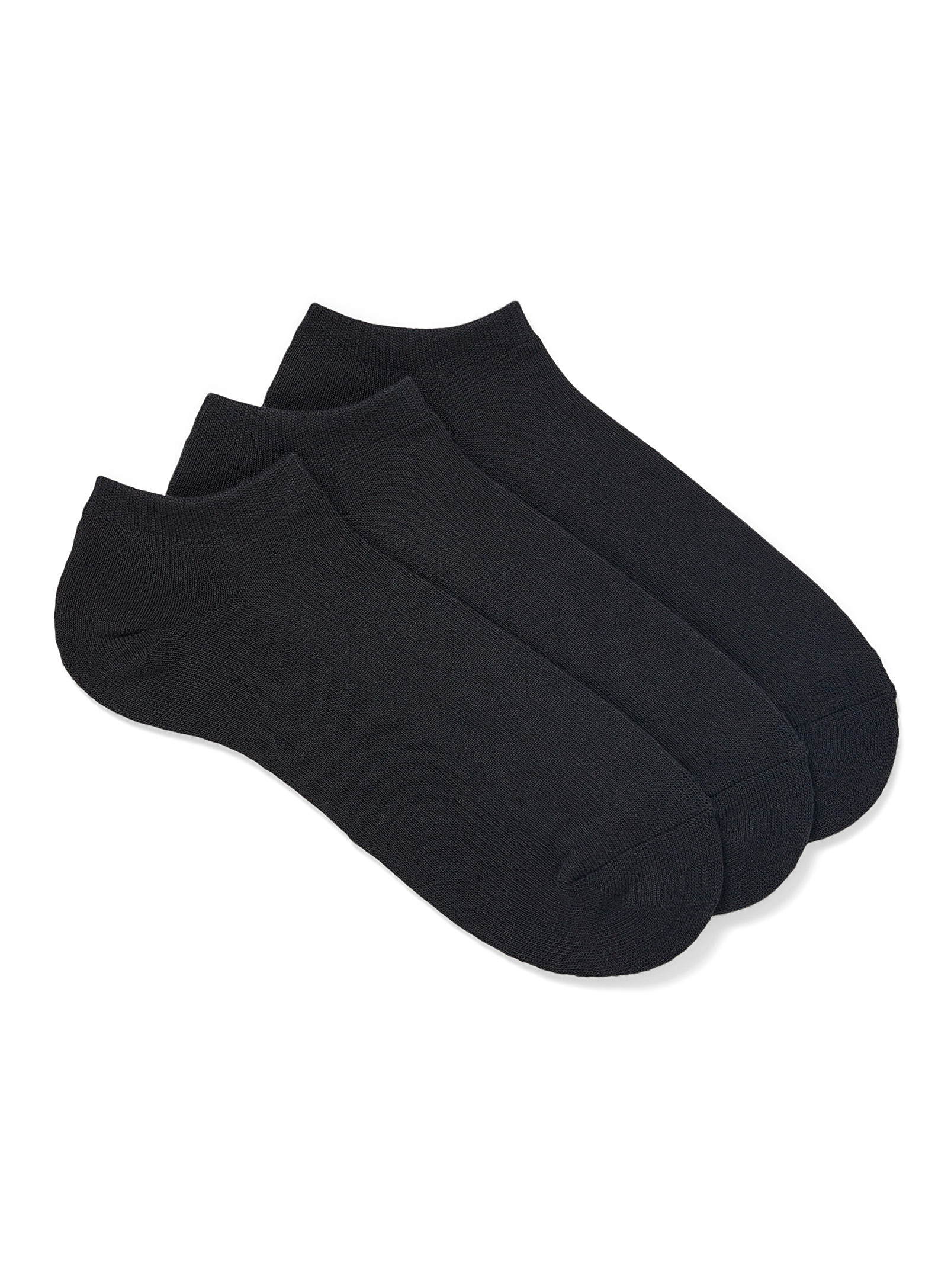 Le 31 Organic Cotton Ped Socks 3-pack In Black