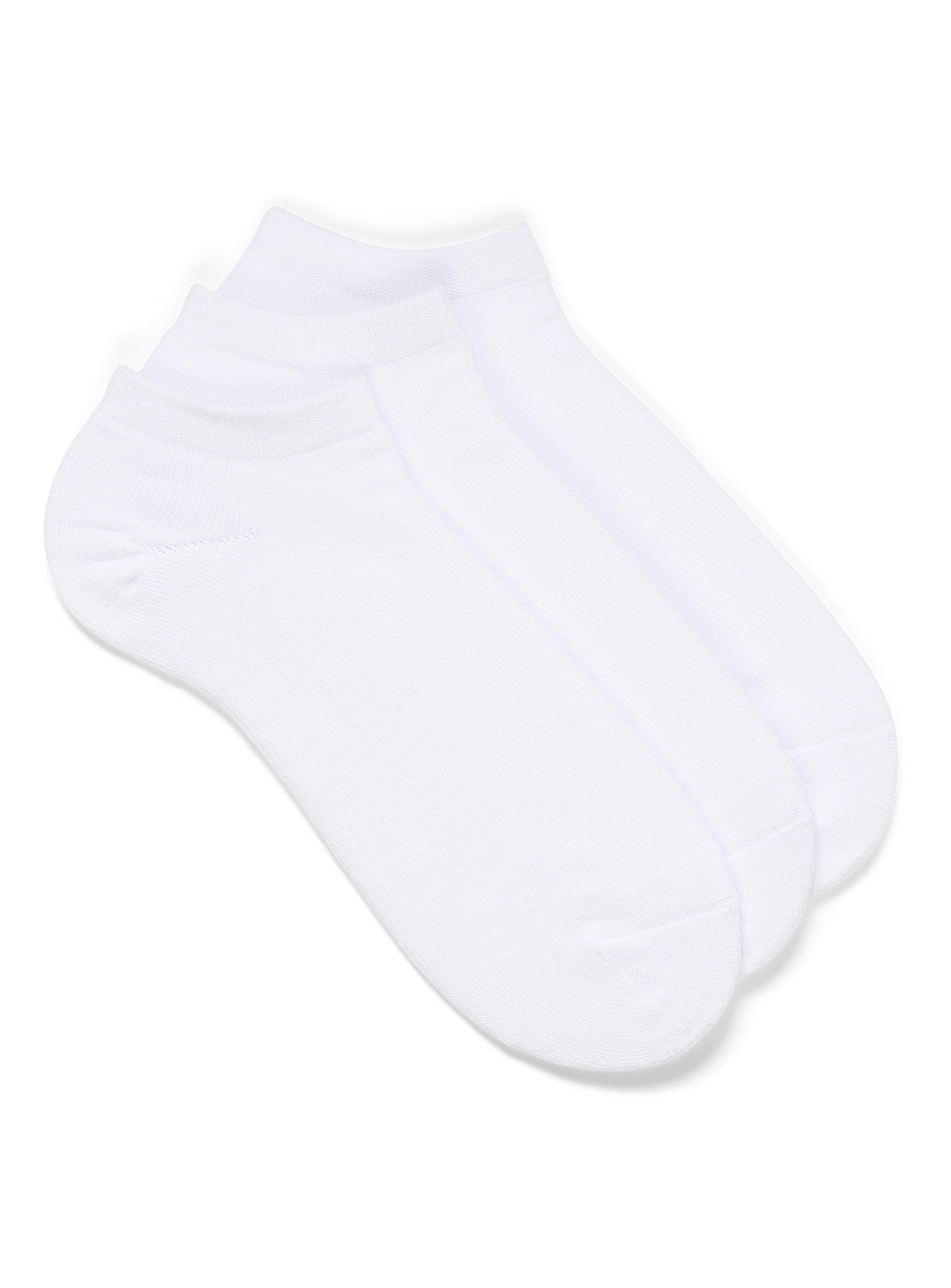 Le 31 Organic Cotton Ped Socks 3-pack In White