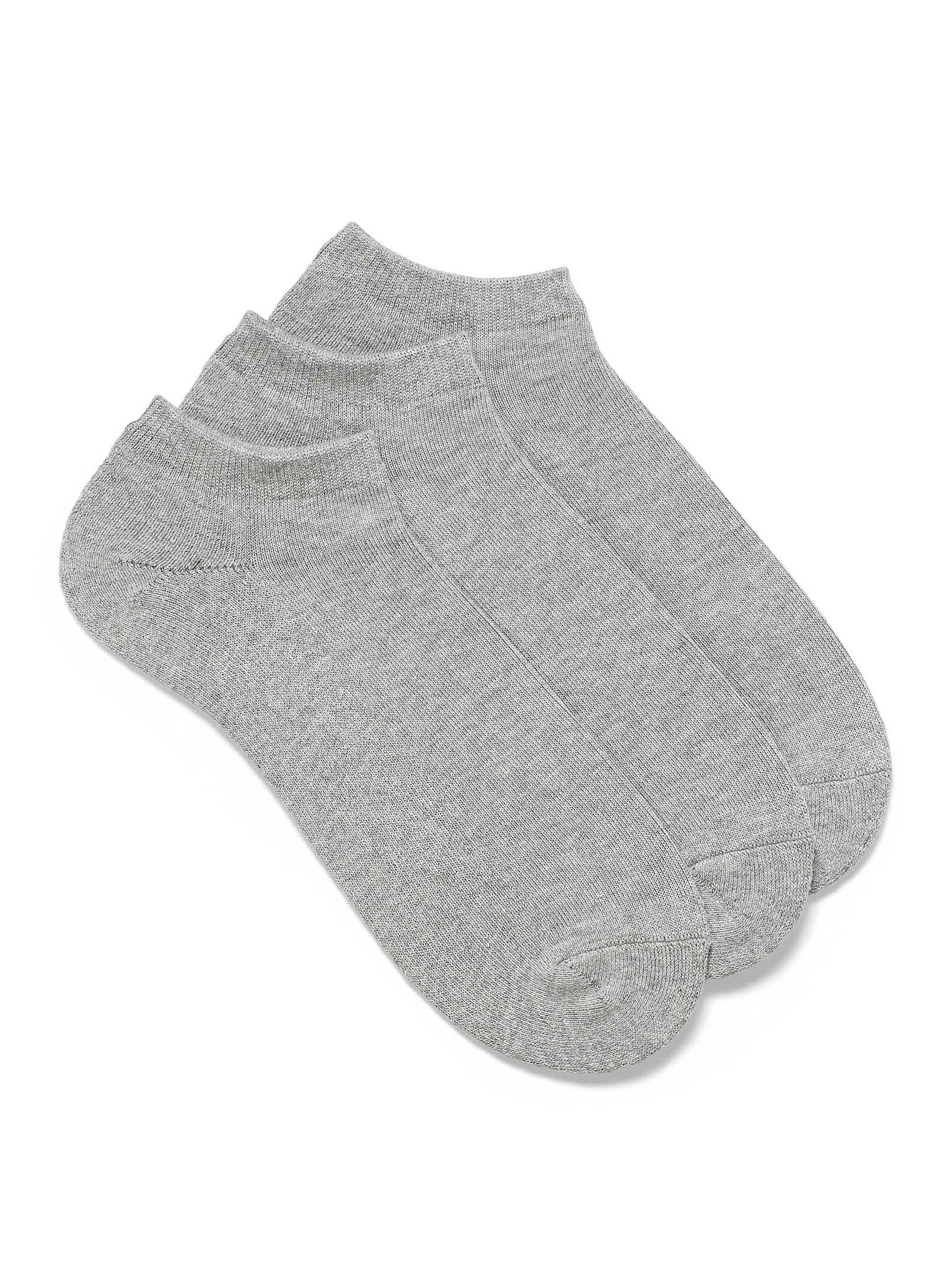 Le 31 Organic Cotton Ped Socks 3-pack In Charcoal