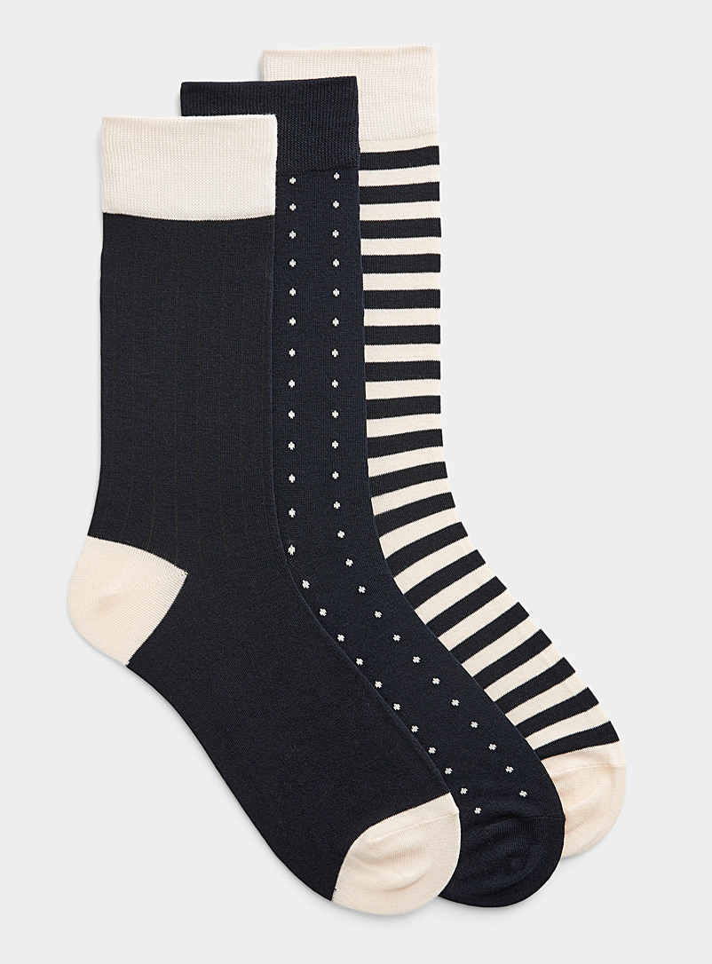Pin dot/stripe dress socks 3-pack product image (primary)