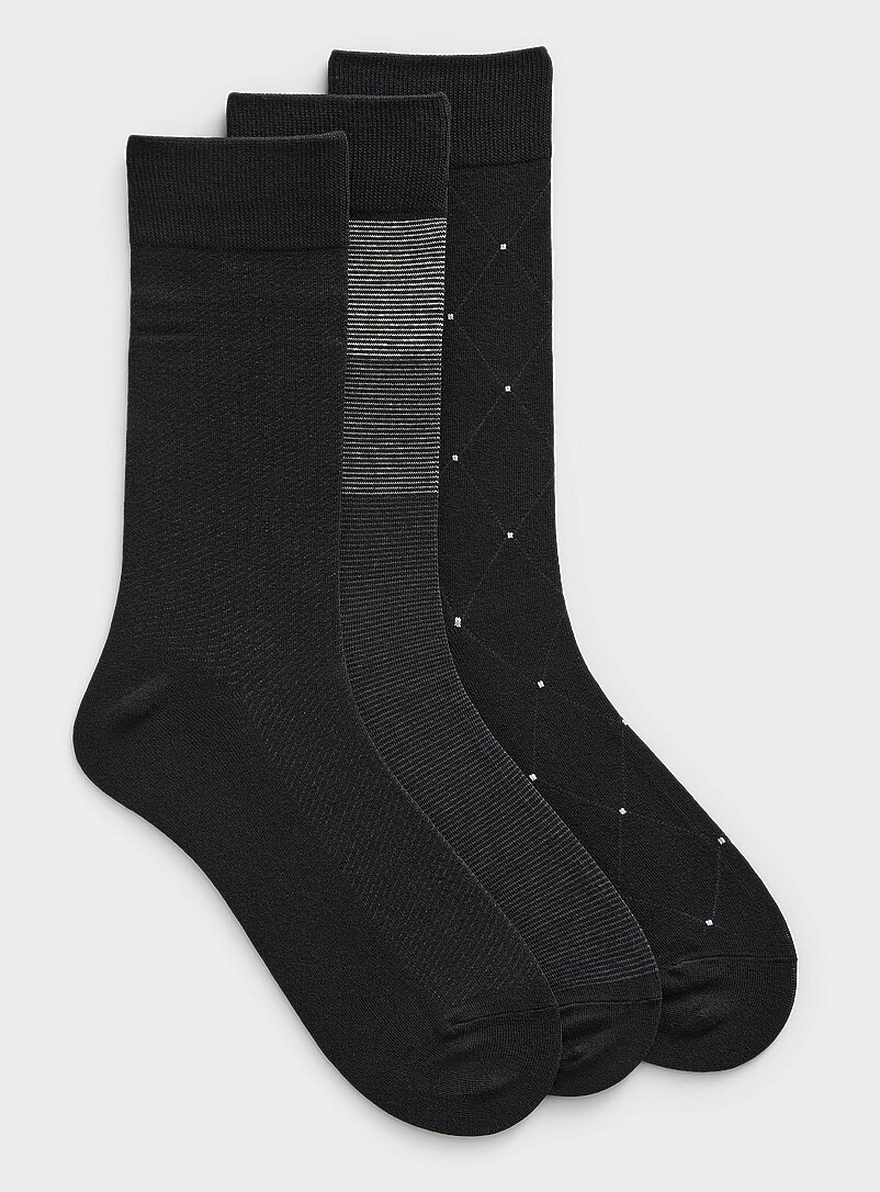 Diamond/stripe dress socks 3-pack product image (primary)