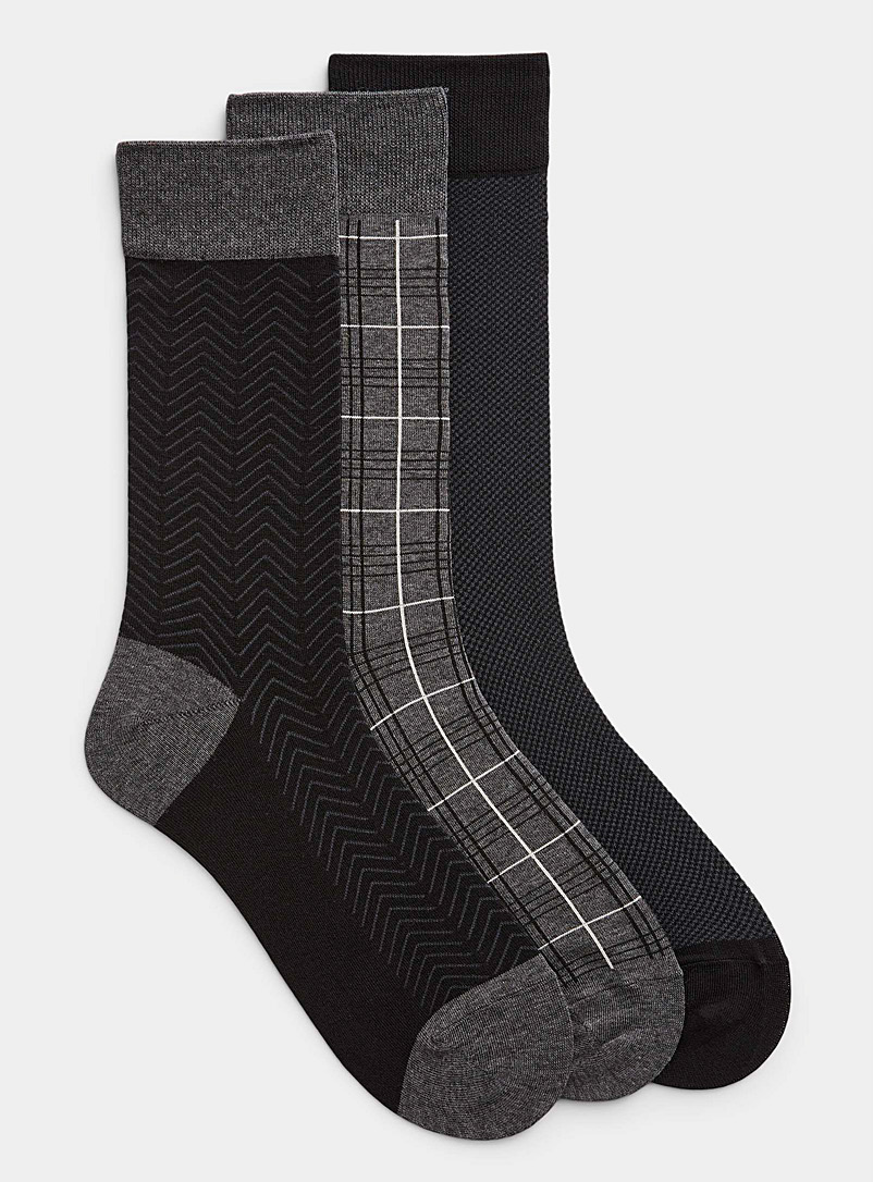 Dark-patterned dress socks 3-pack product image (primary)