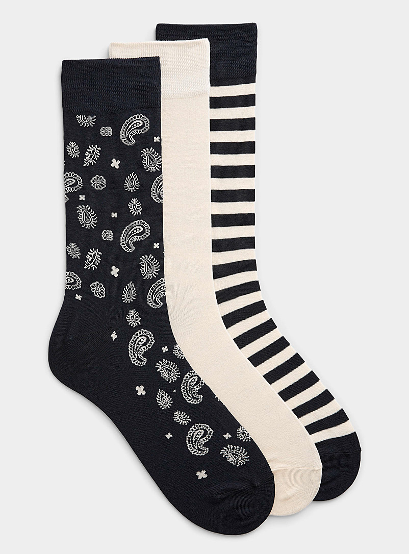 Paisley/striped dress socks 3-pack product image (primary)