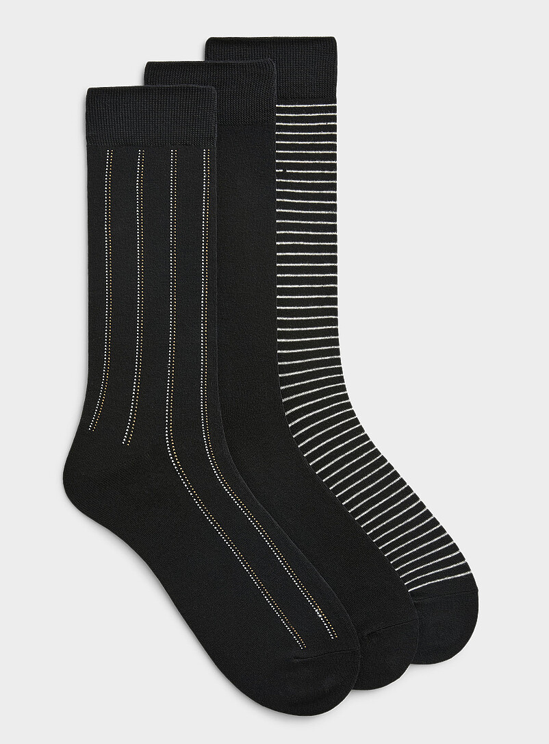 Onyx/striped dress socks 3-pack product image (primary)