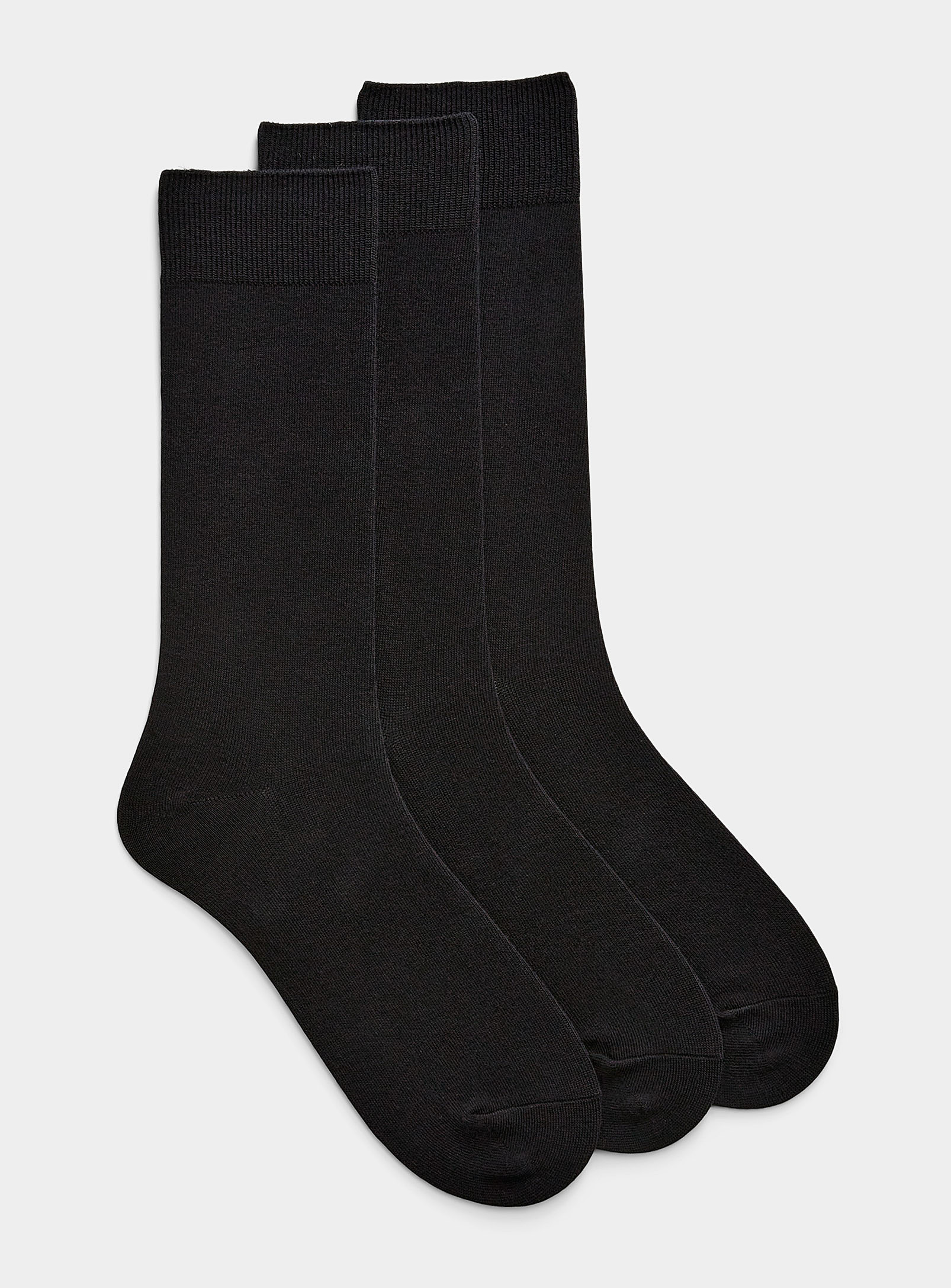 Le 31 Cotton Jersey Sock Trio In Black