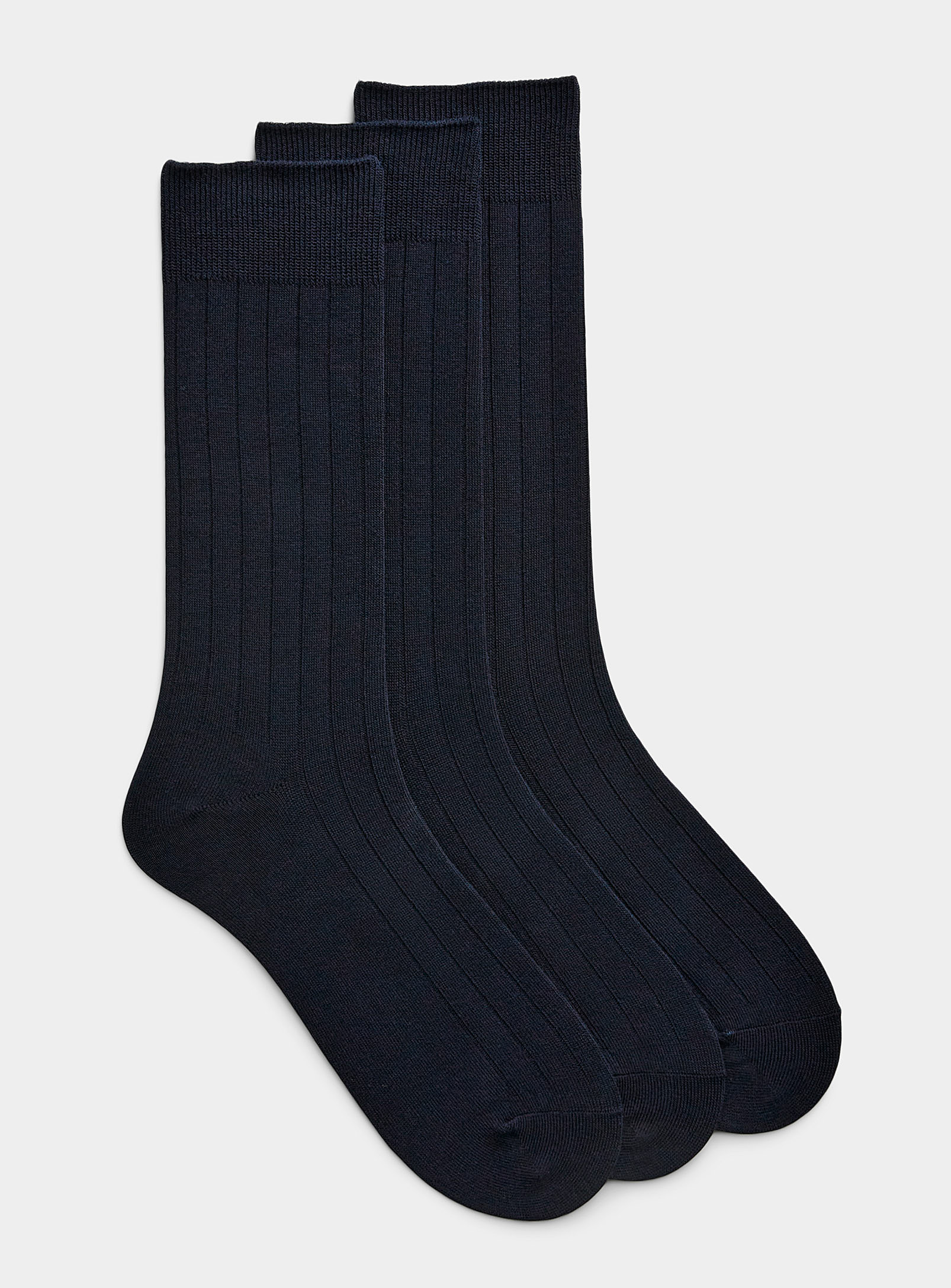 Le 31 Cotton Dress Sock 3-pack In Marine Blue