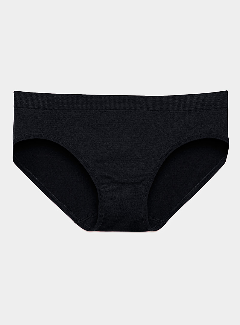 Miiyu Black Plain stretch bikini panty for women