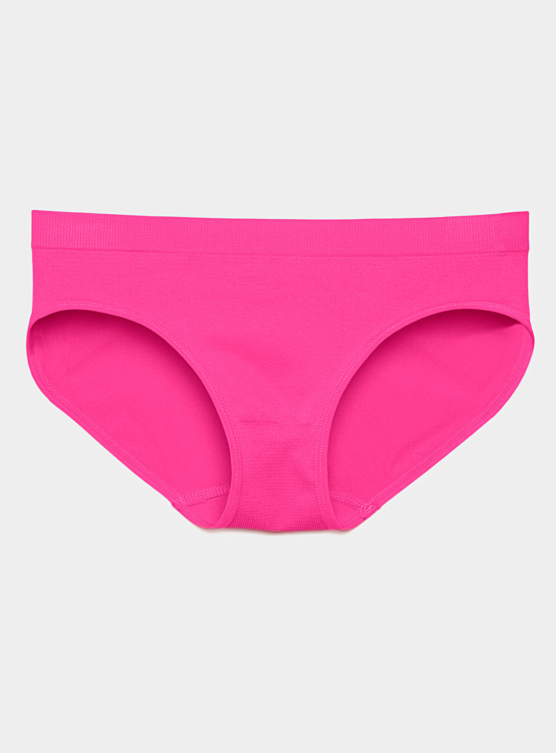 Miiyu Pink Plain stretch bikini panty for women