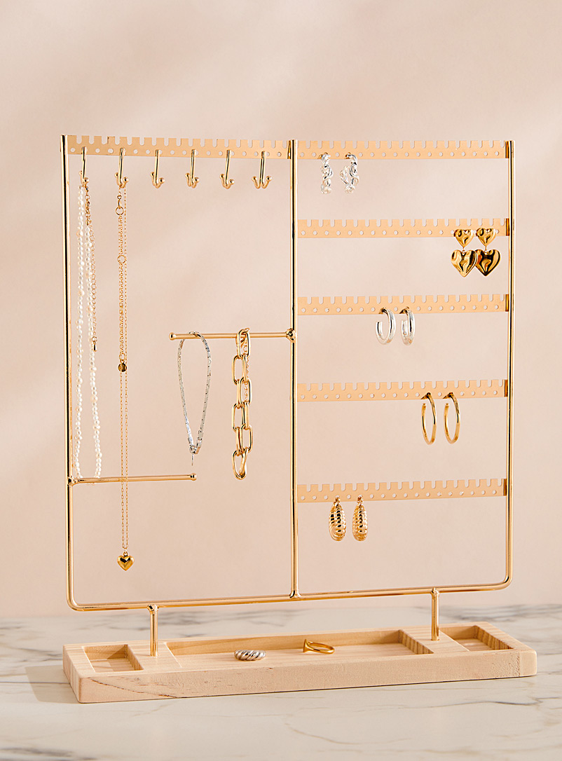Simons Maison Assorted Gold and wood jewellery display rack
