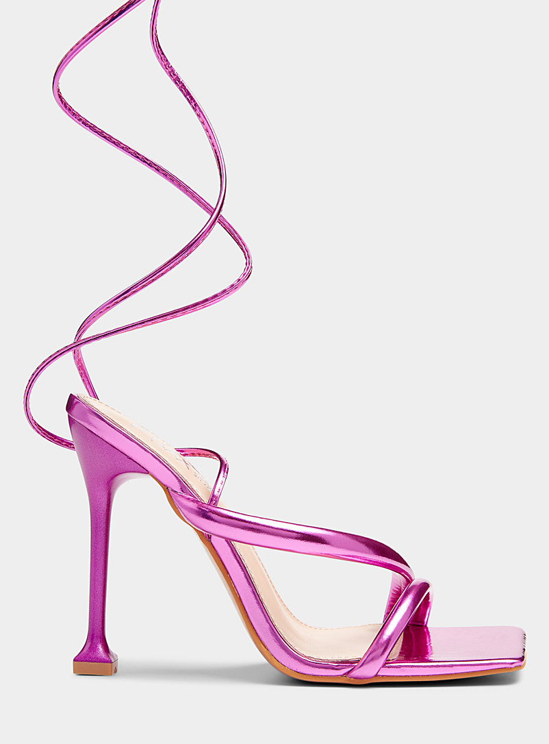 Simons Medium Pink Martha heeled laced sandals Women for women