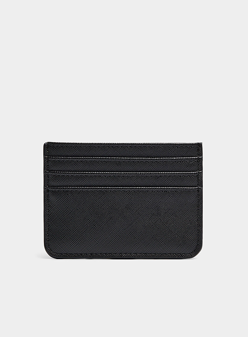Simons Black Solid faux-leather card holder for women