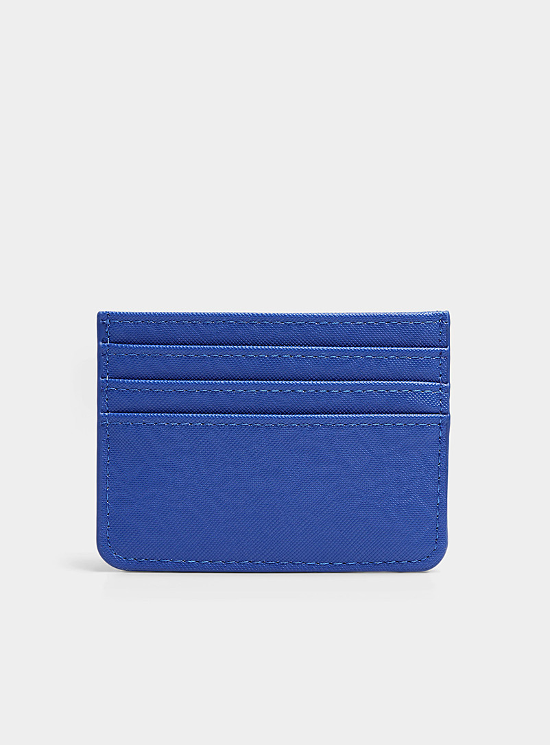 Simons Blue Solid faux-leather card holder for women