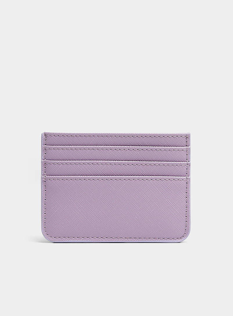 Simons Lilacs Solid faux-leather card holder for women