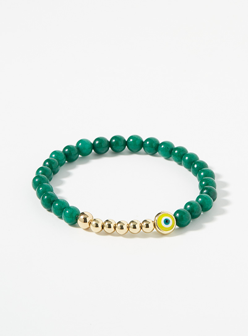 Simons: Le bracelet œil coloré Vert pour femme