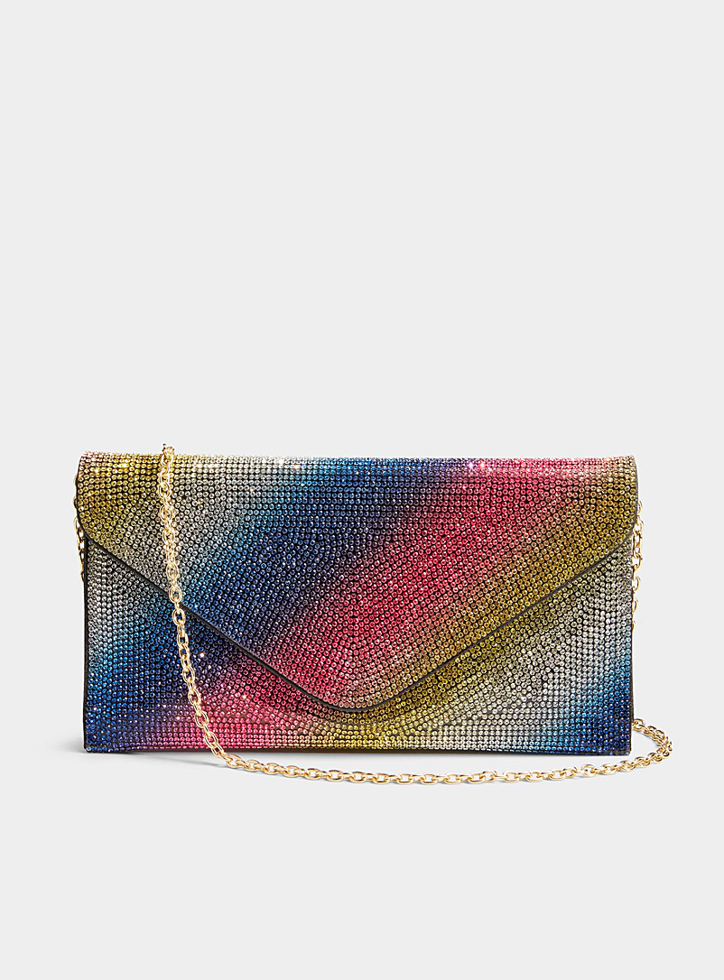 Simons Assorted Sparkly flap clutch for women
