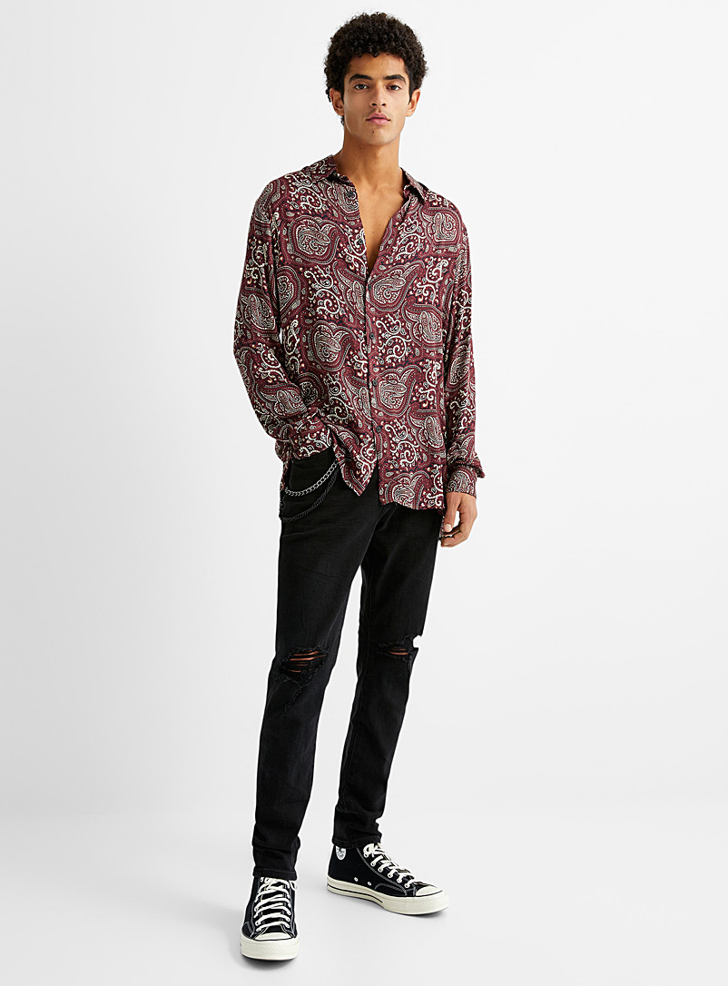 Imperial Ruby Red Fluid paisley shirt for men