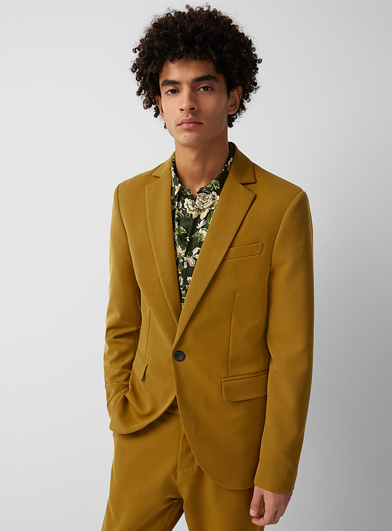 Imperial Amber Bronze Solid chartreuse jacket Slim fit for men