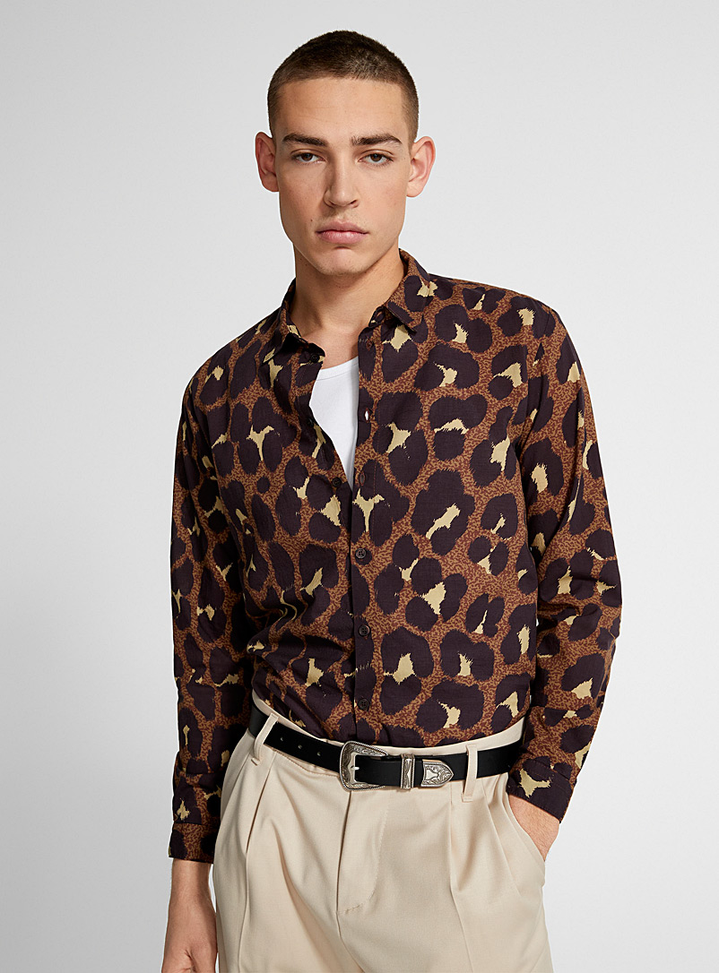 Imperial Patterned brown  Leopard shirt for men