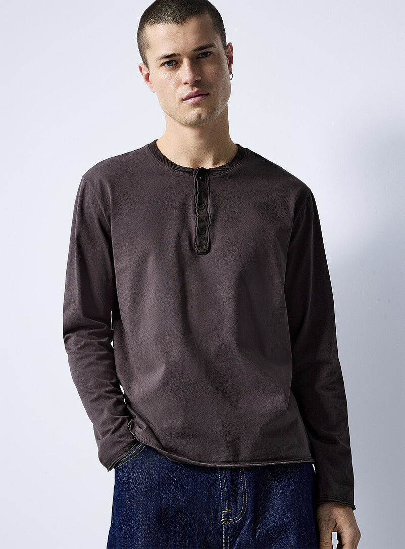 Cut-off Henley T-shirt | Imperial | Shop Men's Long Sleeve T