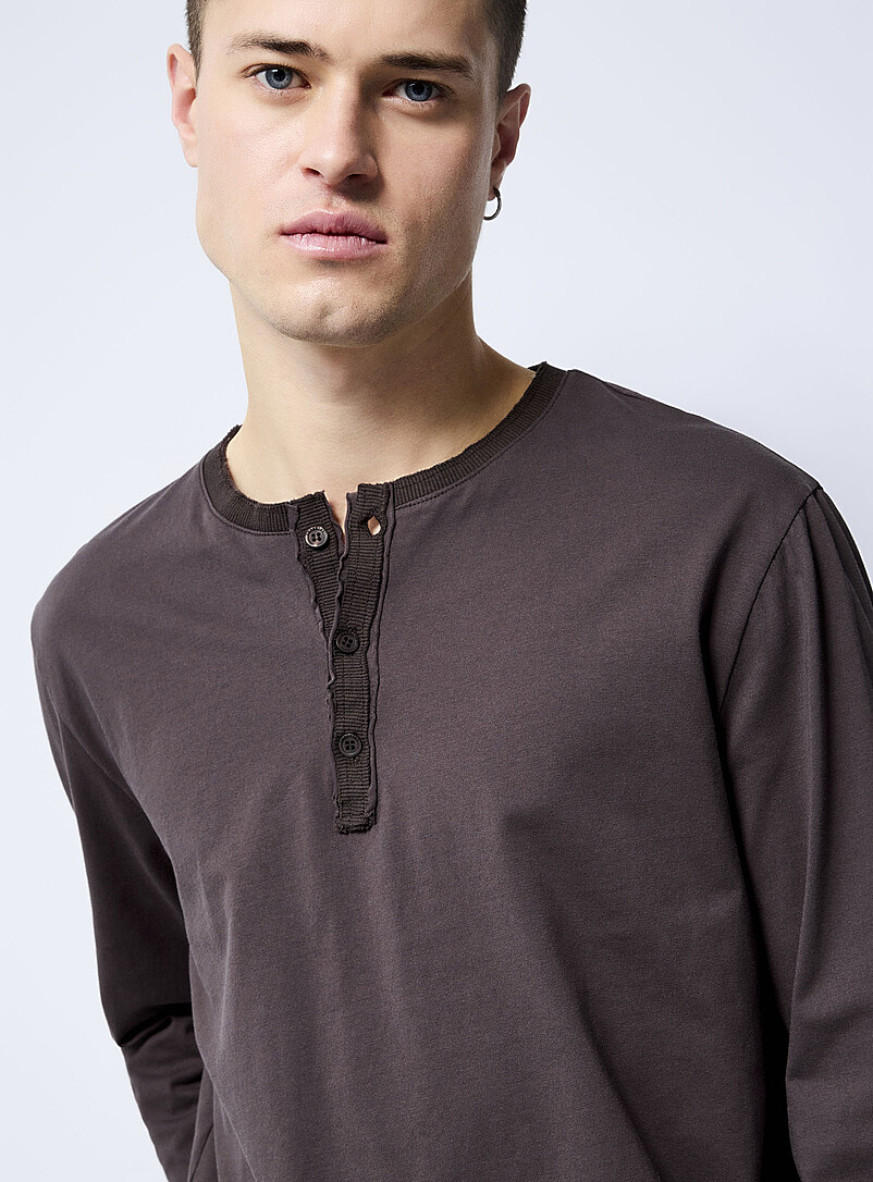 Cut-off Henley T-shirt | Imperial | Shop Men's Long Sleeve T