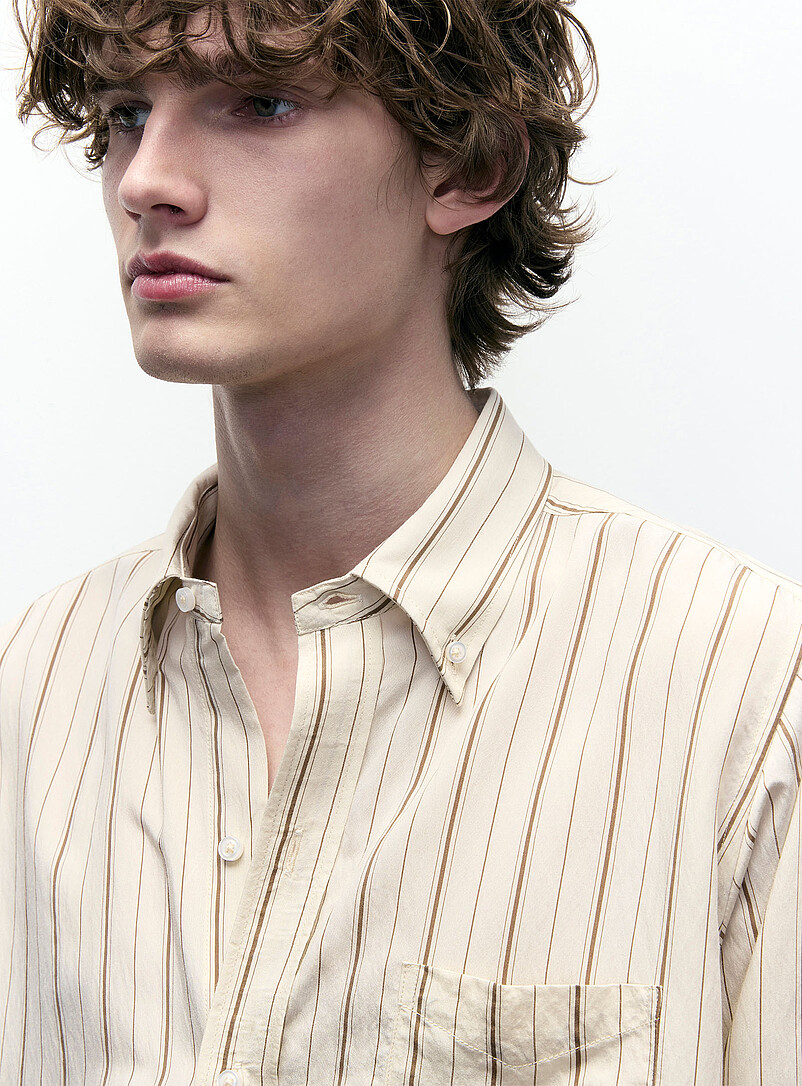 Coffee vertical stripe shirt product image 2
