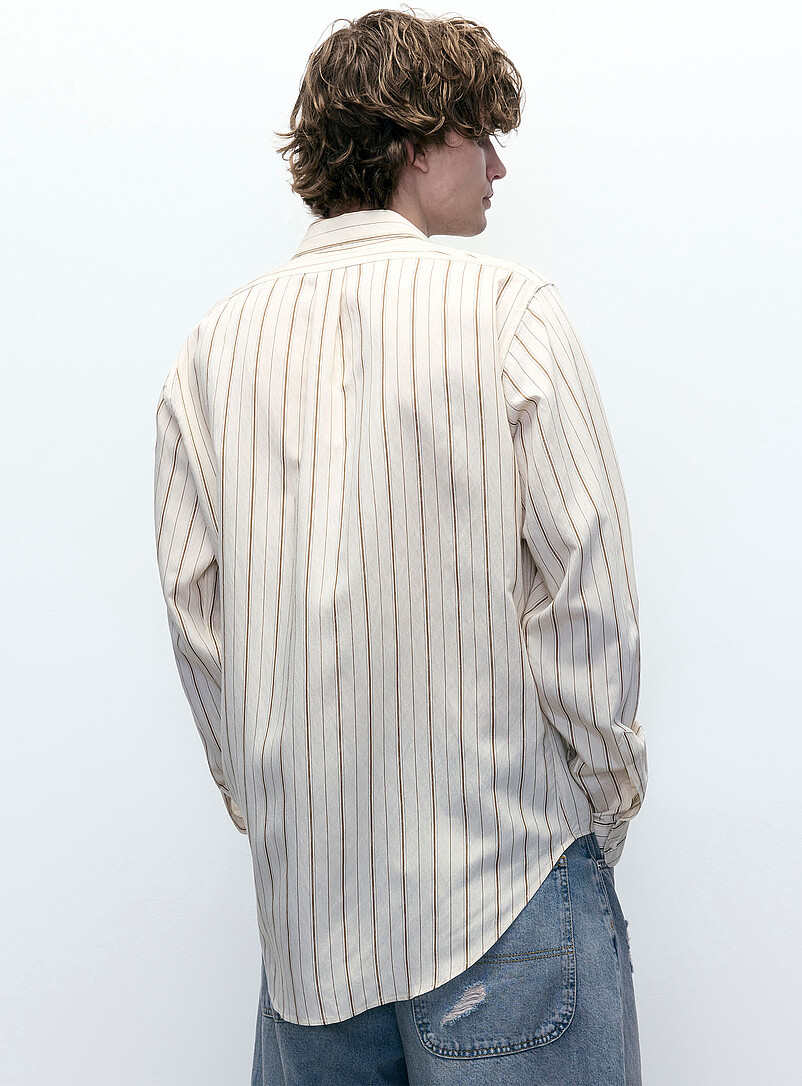 Coffee vertical stripe shirt product image 3