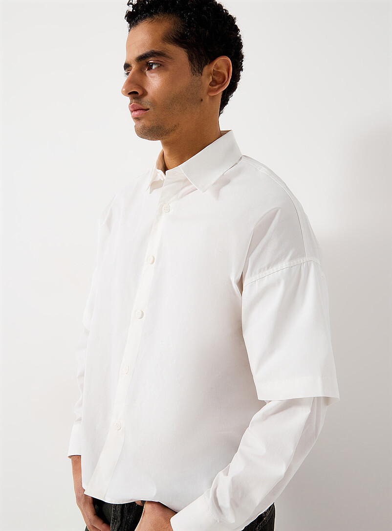 Trompe-l'oeil poplin shirt product image 2