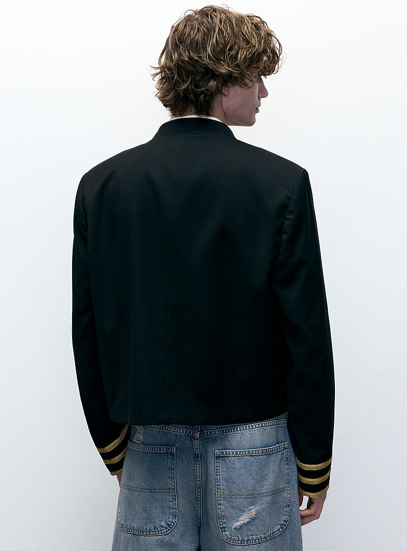 Gold frogging-detail officer jacket product image 3