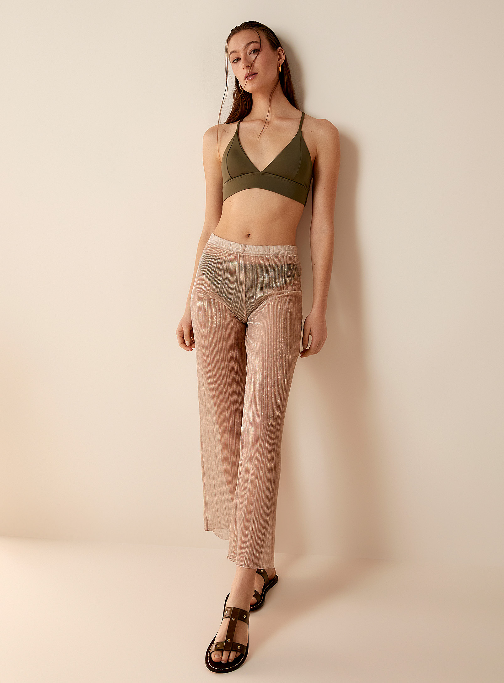 Cover Me Shimmery Weft Sheer Pant In Assorted
