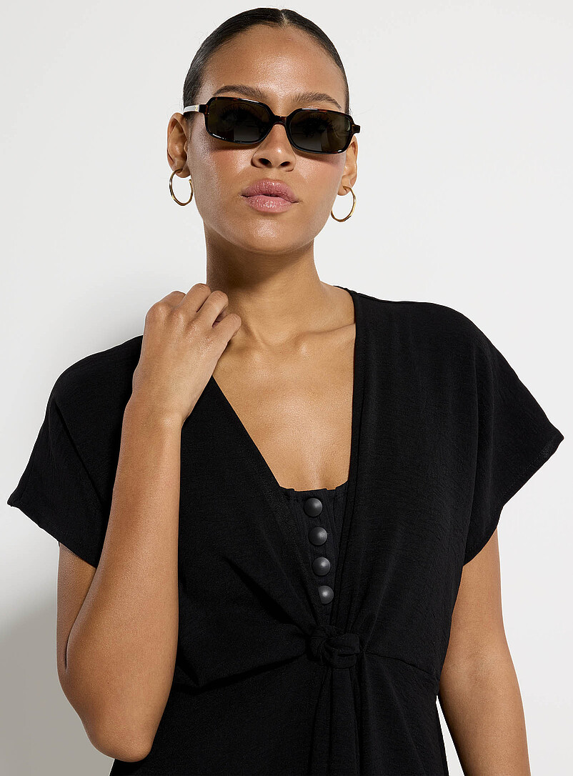 Plunging tie V-neck dress product image 2
