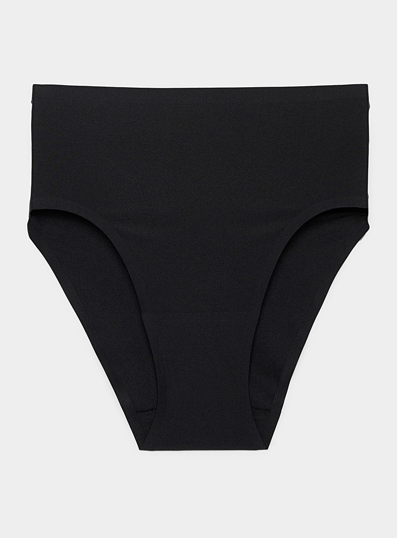 Chantelle Black Solid microfibre high-rise panty for women