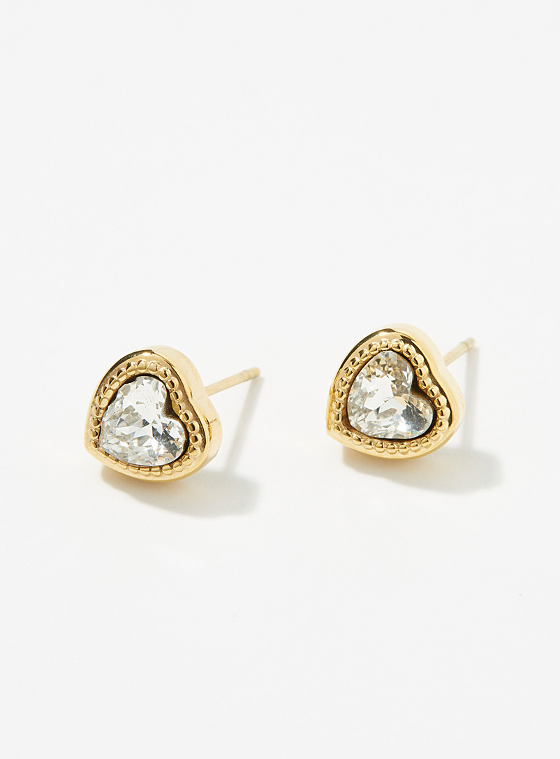 Simons Assorted Crystal heart earrings for women