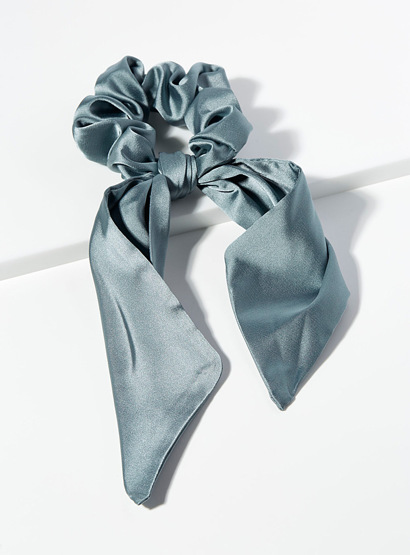 Simons Blue Satiny scarf scrunchie for women