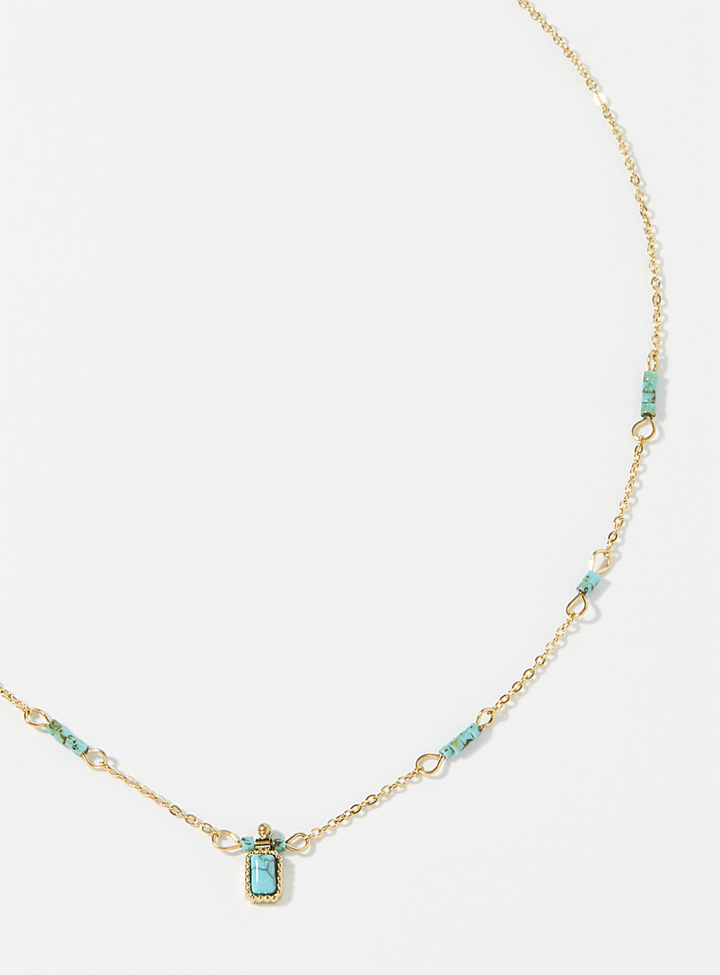 Simons Slate Blue Turquoise natural stone chain for women