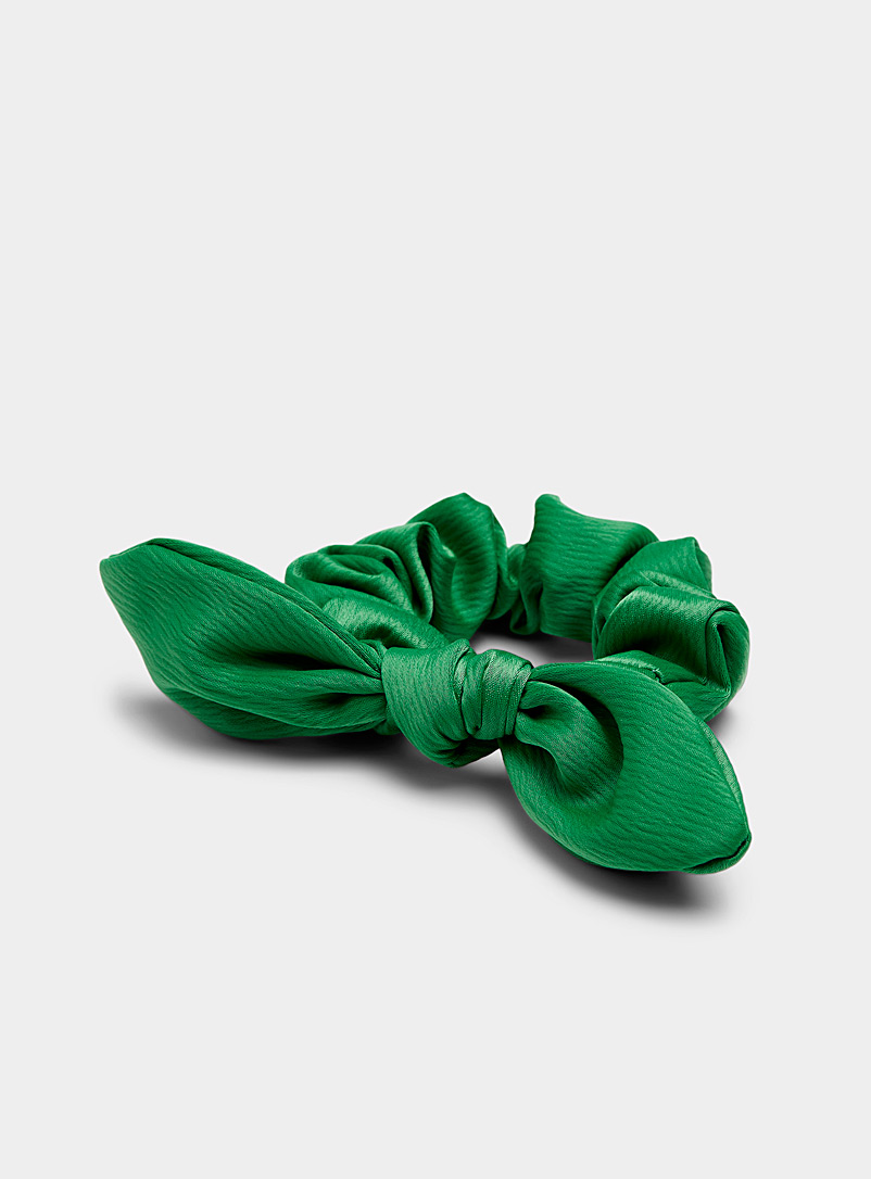 Simons Kelly Green Saturated colour scarf scrunchie for women