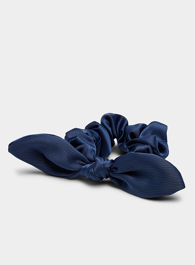 Simons Marine Blue Saturated colour scarf scrunchie for women