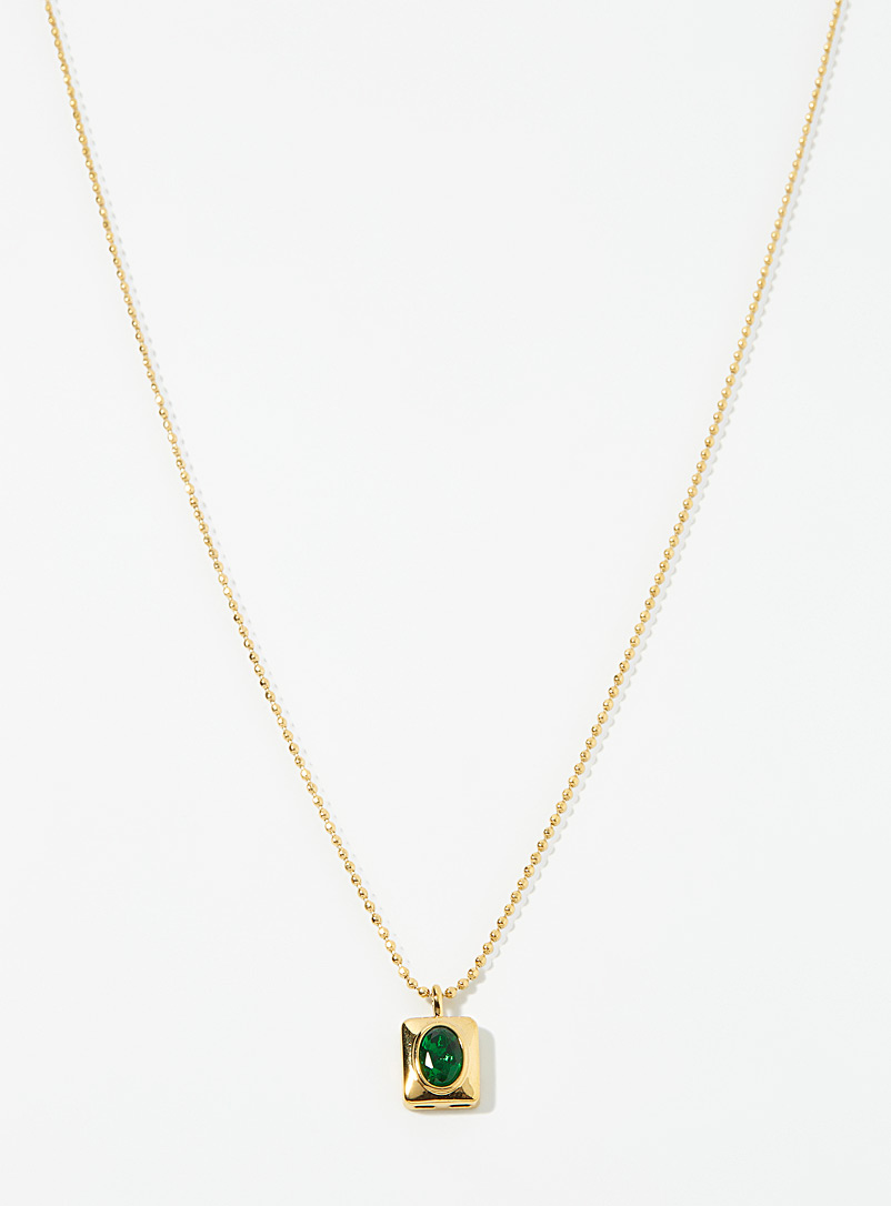 Simons Assorted Emerald oval-stone necklace for women