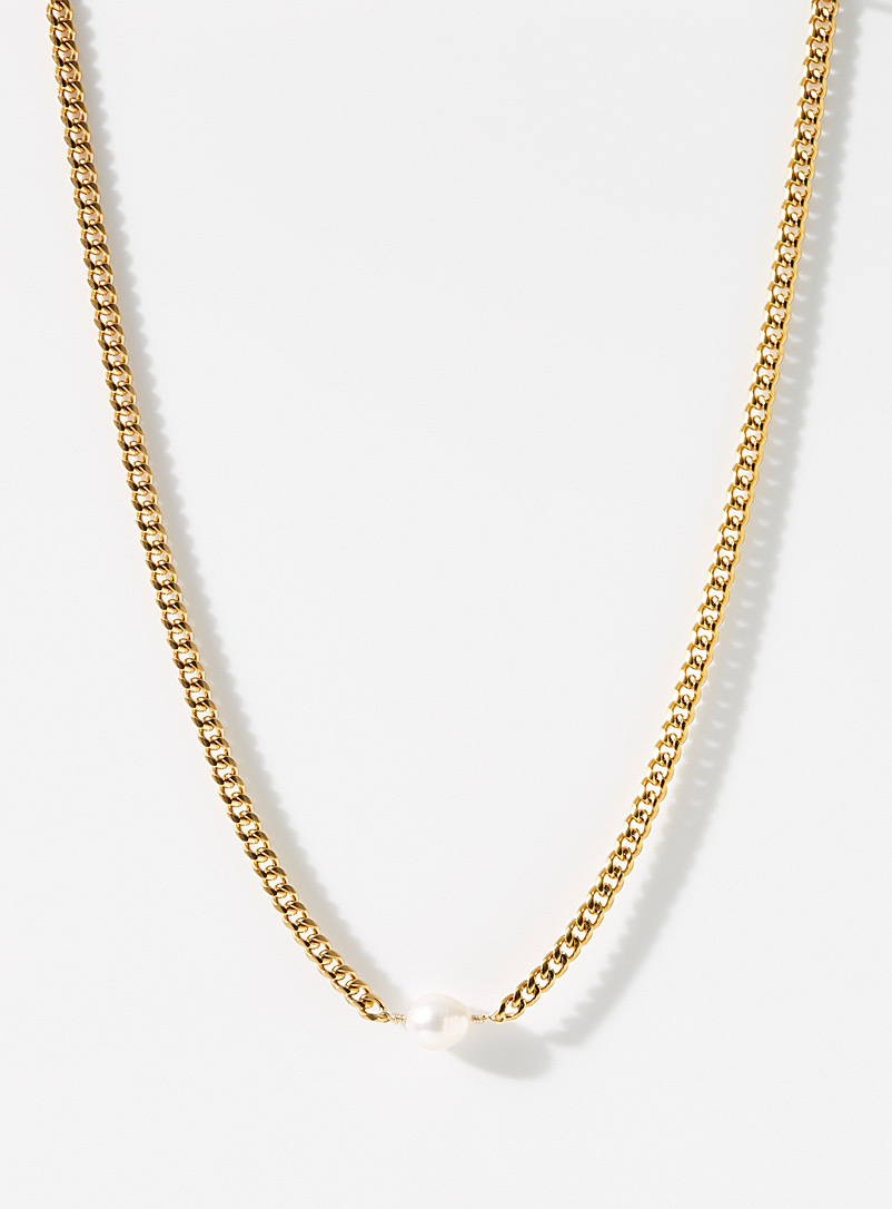 Simons Assorted Pearly bead curb-link chain for women
