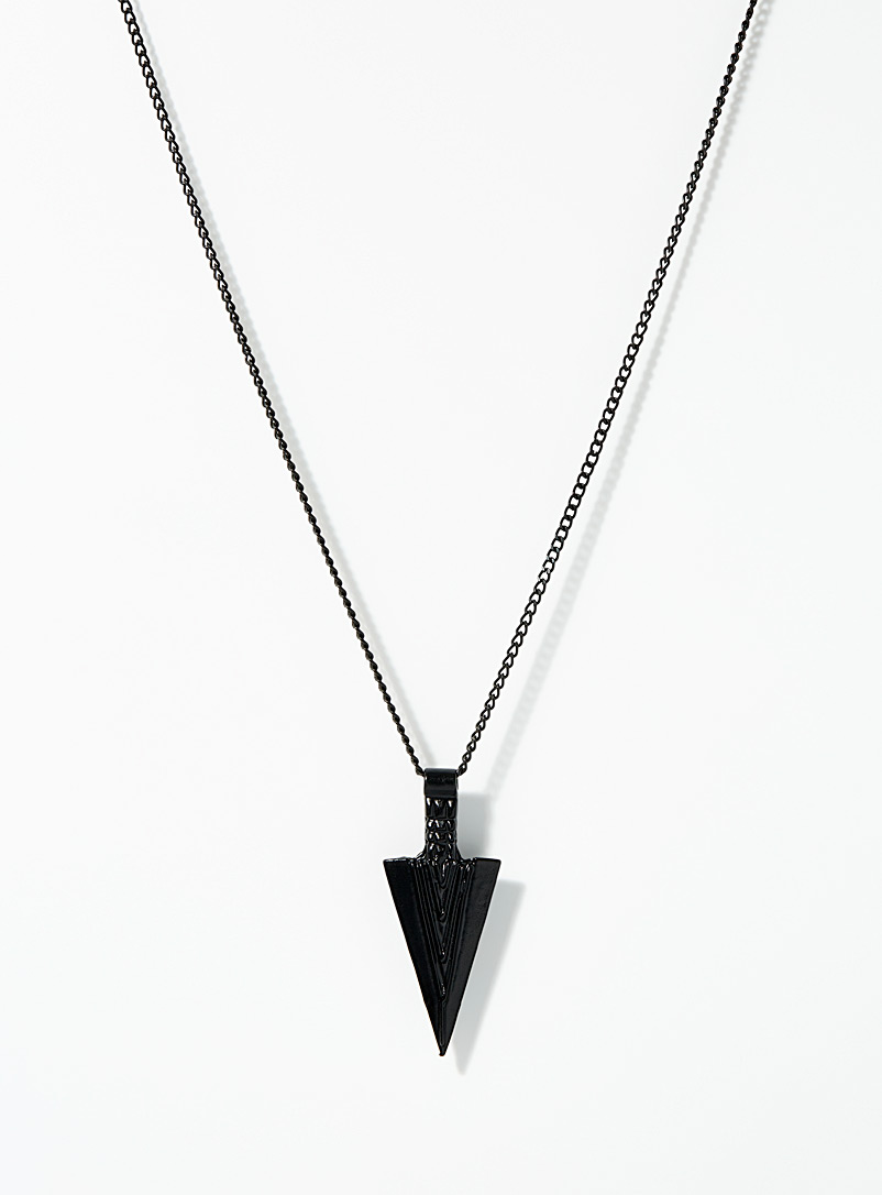 Le 31 Black Arrow pendant necklace for men