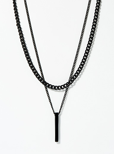 Black bar double-chain | Le 31 | Men's Necklaces | Simons