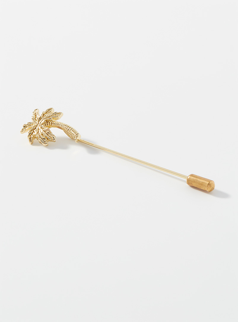Le 31 Gold Golden palm tree pin for men
