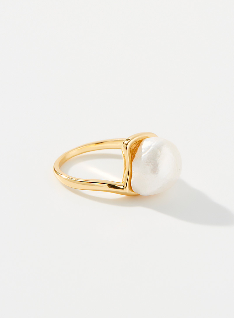 Simons Assorted Freshwater pearl gold ring for women