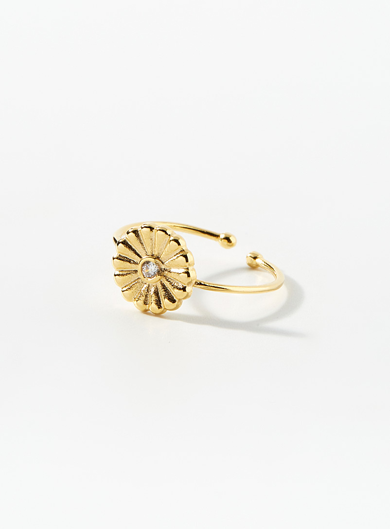Simons Assorted Golden mini-flower ring for women