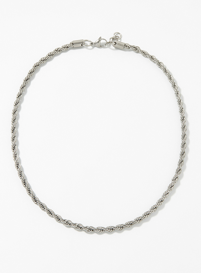 Le 31 Silver Cord-link necklace for men