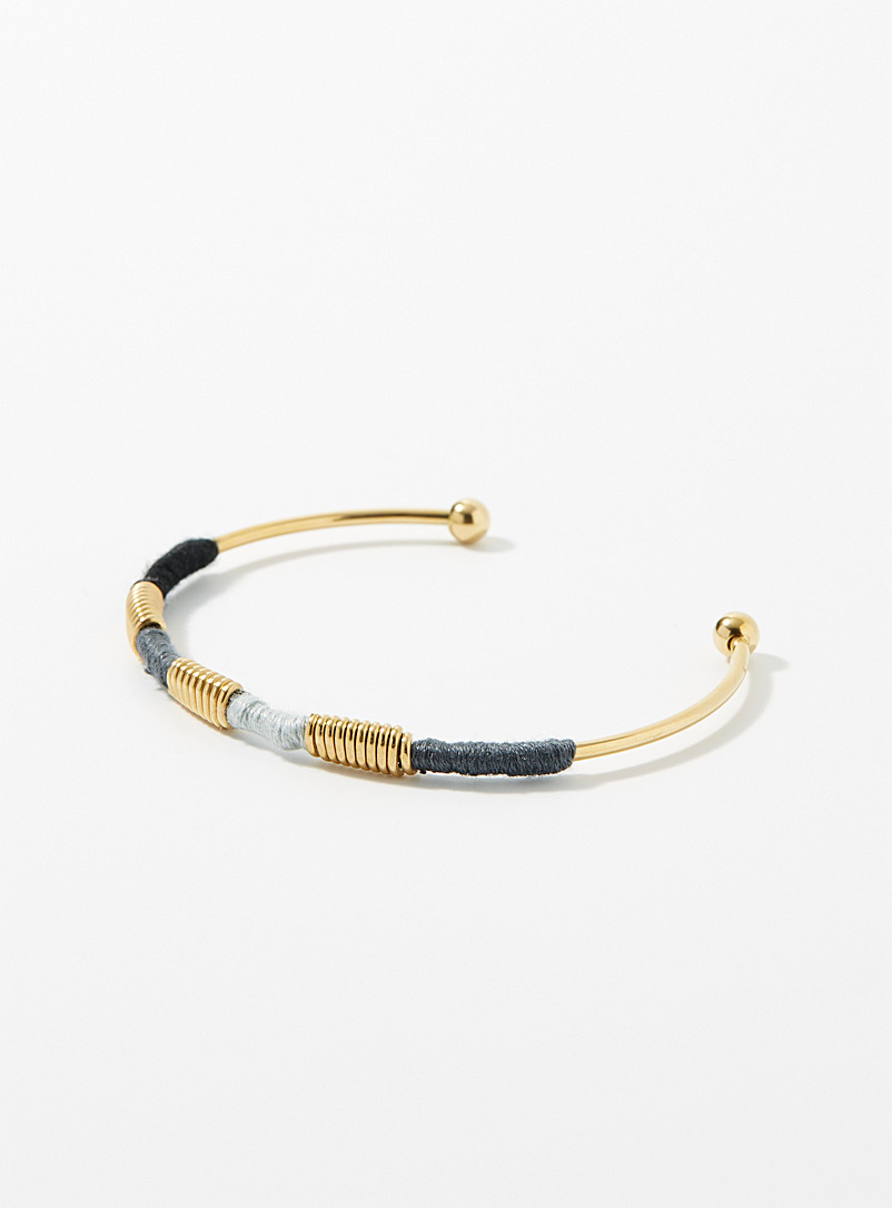Simons Black Colourful band cuff bracelet for women