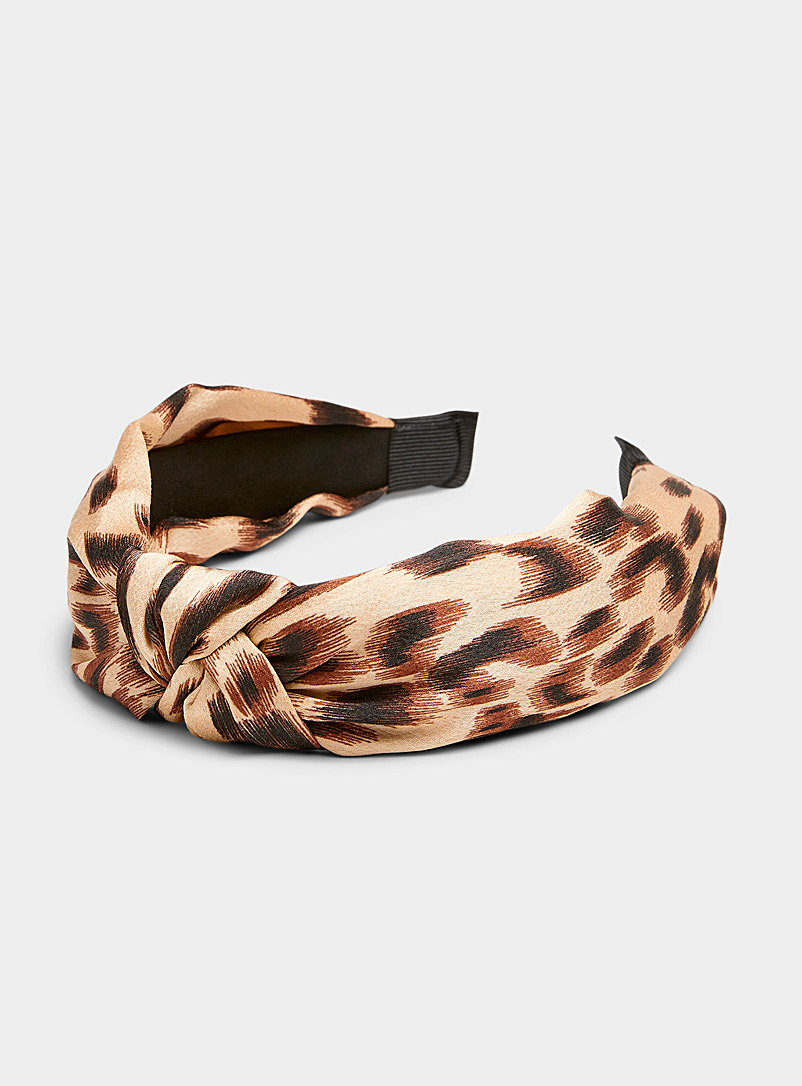 Simons Patterned Brown Colourful leopard headband for women