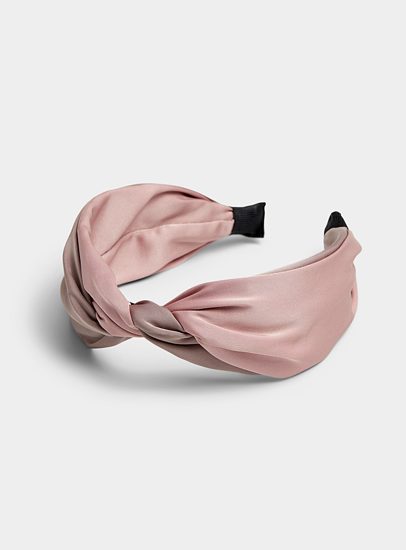 Simons Pink Two-tone interlaced headband for women