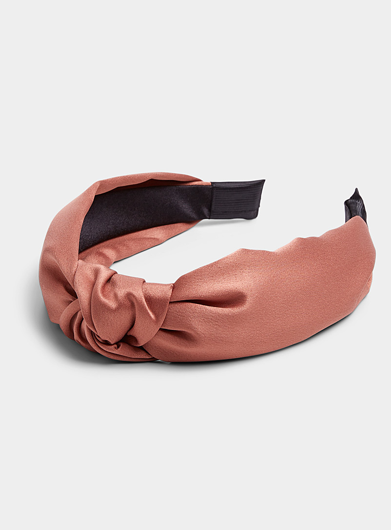 Simons Dusty pink  Silky satin knotted headband for women