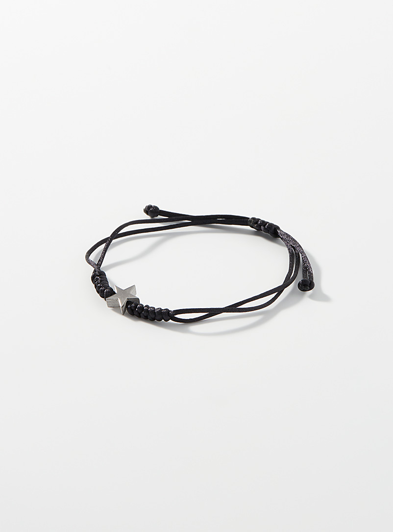 Le 31 Black Star cord bracelet for men