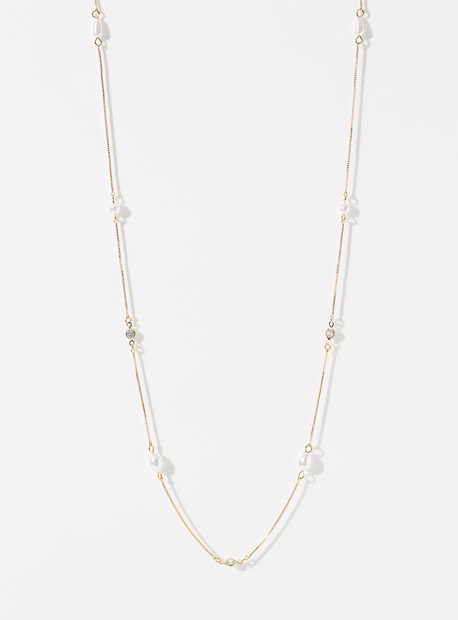 Simons - Women's Long pearl and crystal chain